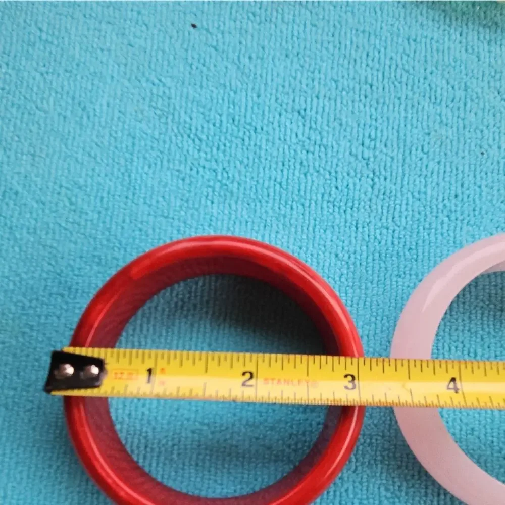 Vtg Translucent Bangles Red Swirled And Petal Pink